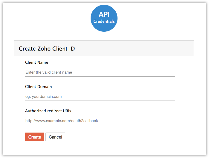Zoho API credentials