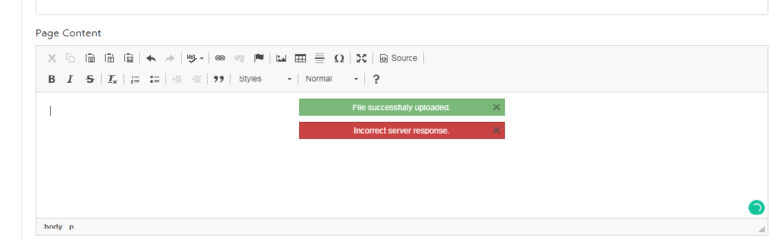 Incorrect Server Response on image drag and drop in CKEditor with ...